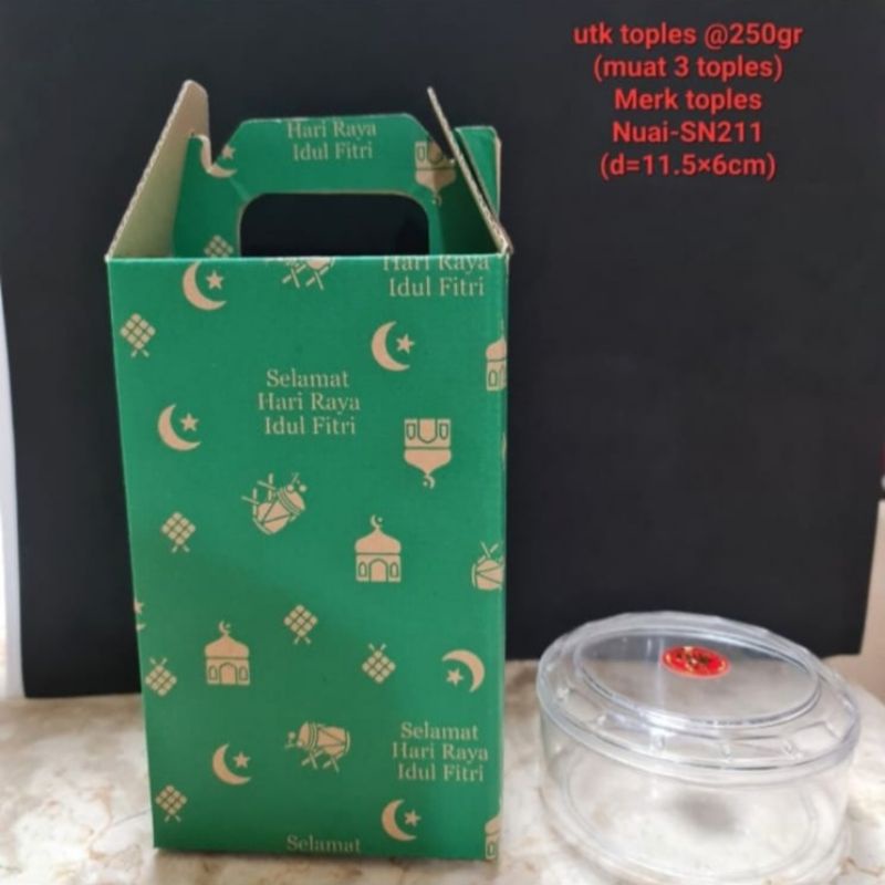 

[ 2 PCS ] BOX JINJING IDUL FITRI MOTIF KETUPAT uk 12x12x20 cm.