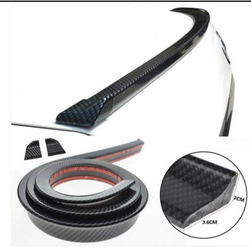Ducktail Spoiler Mobil CIVIC CARBON Lis Bagasi Belakang Mobil Universal CARBON