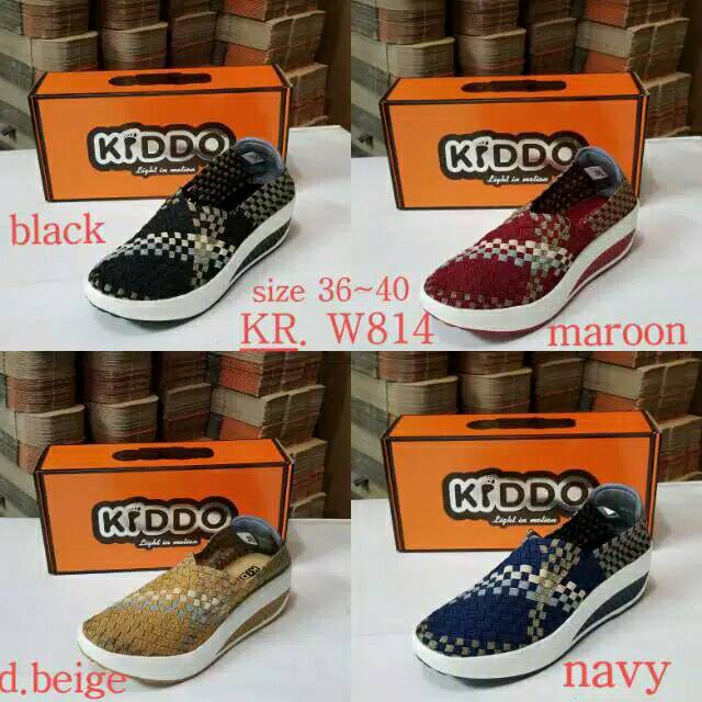 Sepatu Rajut KIDDO W814 WEDGES ORIGINAL