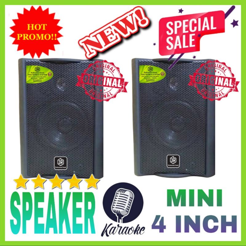 Speaker Mini Pasif Sound Professional 3R 4 Inch Buat Musik Dan Karaoke - 2 Unit