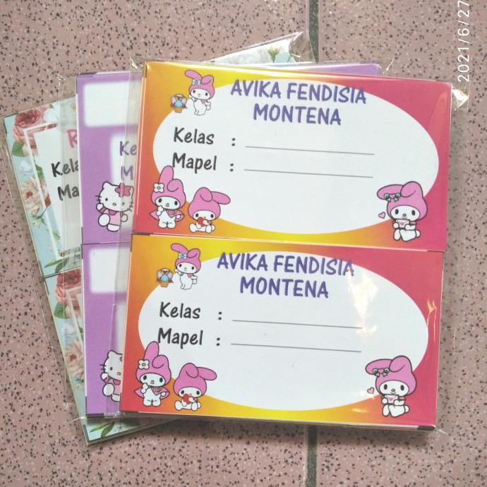 

READY STOK stiker custom3 bisa request tema nama mata pelajaran 9x5cm isi 24 Barang Berkualitas Bisa