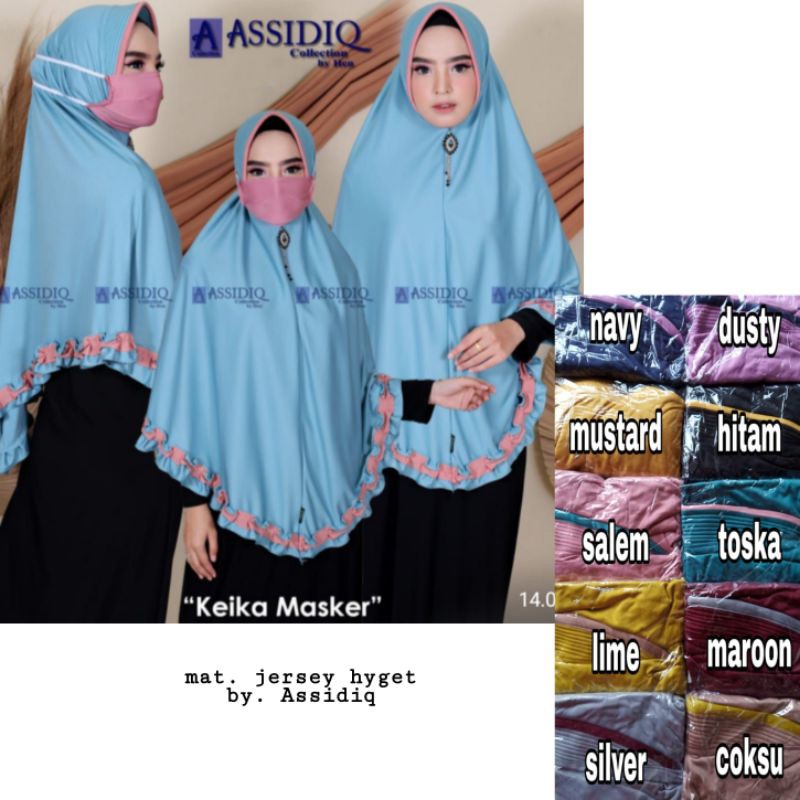 Jilbab jumbo rempel kombinasi jersey