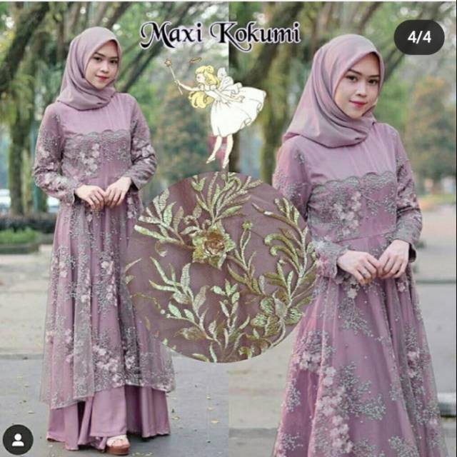 Stelan kebaya Tille model gamis Maxi Kokumi - kebaya modern