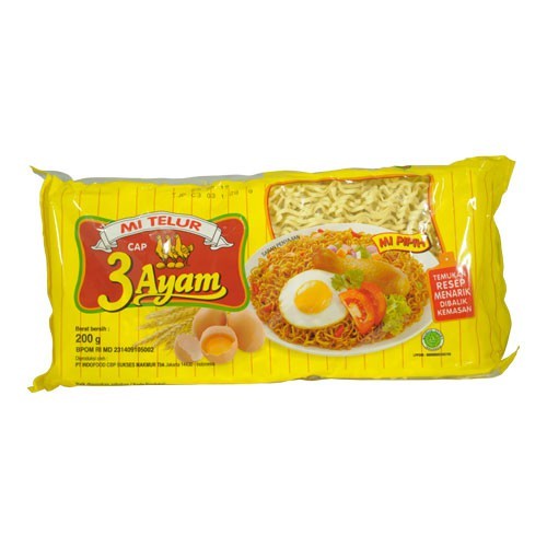 Mie Telur Kering Cap 3 Ayam 200g