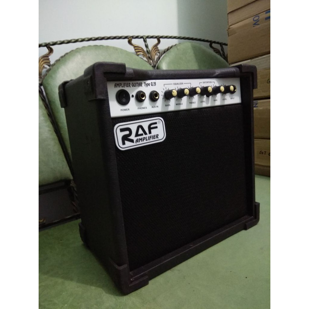 Ampli Gitar dan Bass Merk Raf Ukuran 8 Inch ada Distorsi Jakarta Murah Amplifier Amply