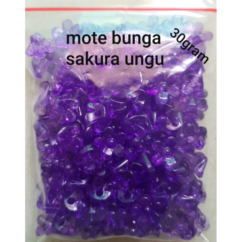 Mote Bunga Sakura Ungu-Mote Sakura 30gram