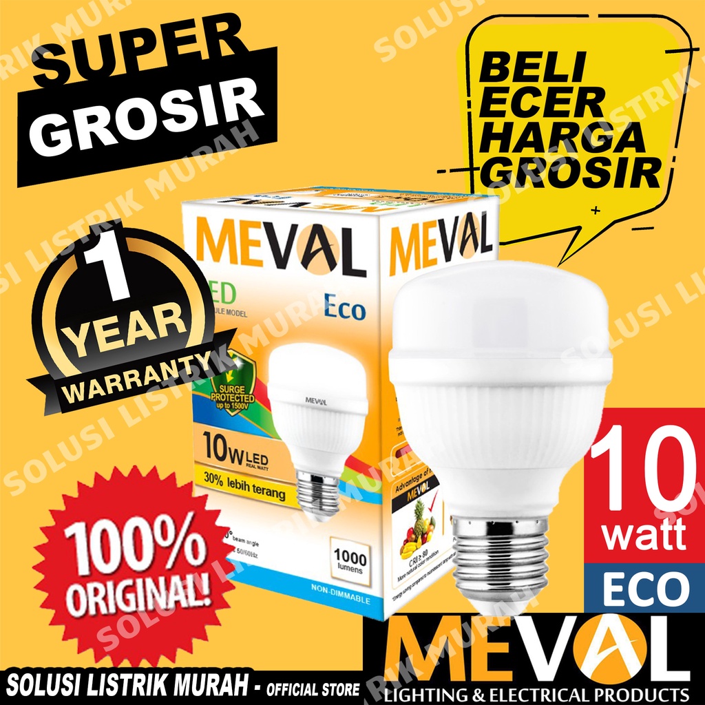 MEVAL Eco Lampu LED Kapsul 10W Putih