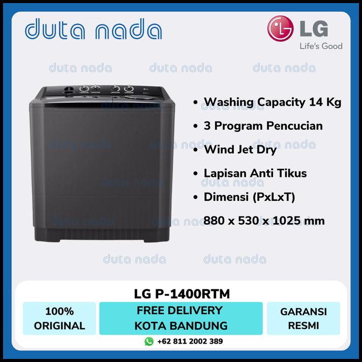 Lg Mesin Cuci 2 Tabung 14Kg P1400Rtm / P-1400Rtm