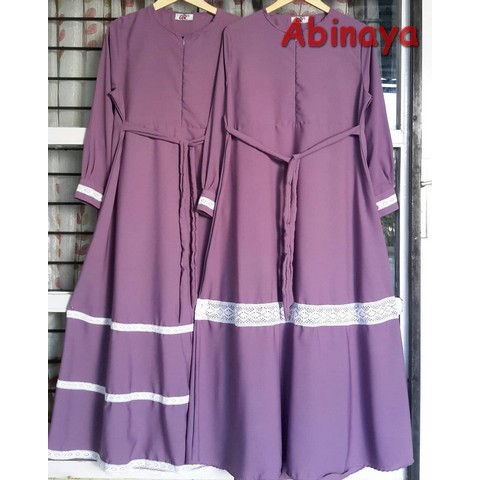 GAMIS SYARI JUMBO Dress Muslim BUSUI Abinaya Wolfis Monalisa renda 1 & 2