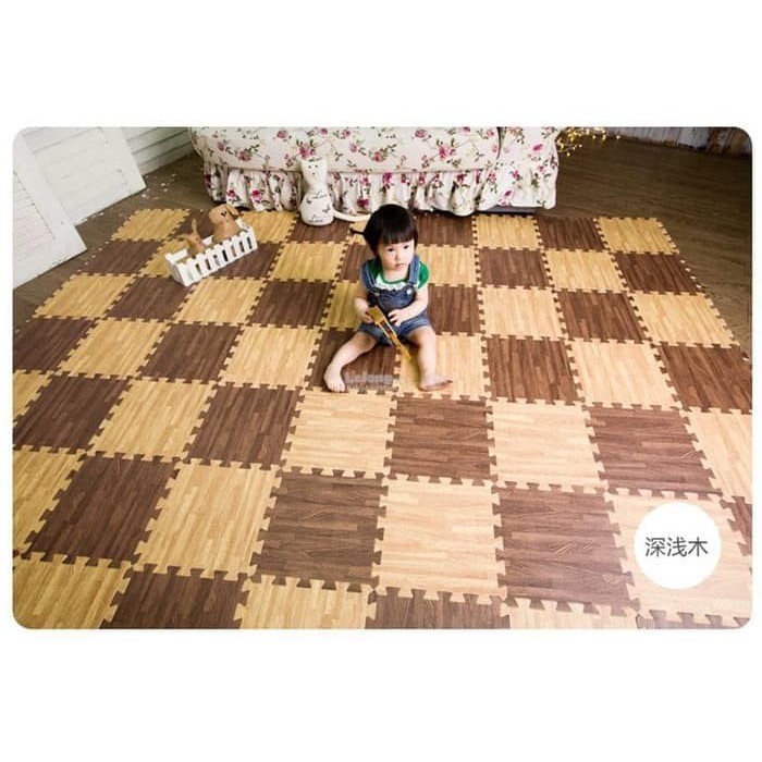 Matras/Tikar/Karpet/Puzzle alas lantai evamat/Evamat motif wooden