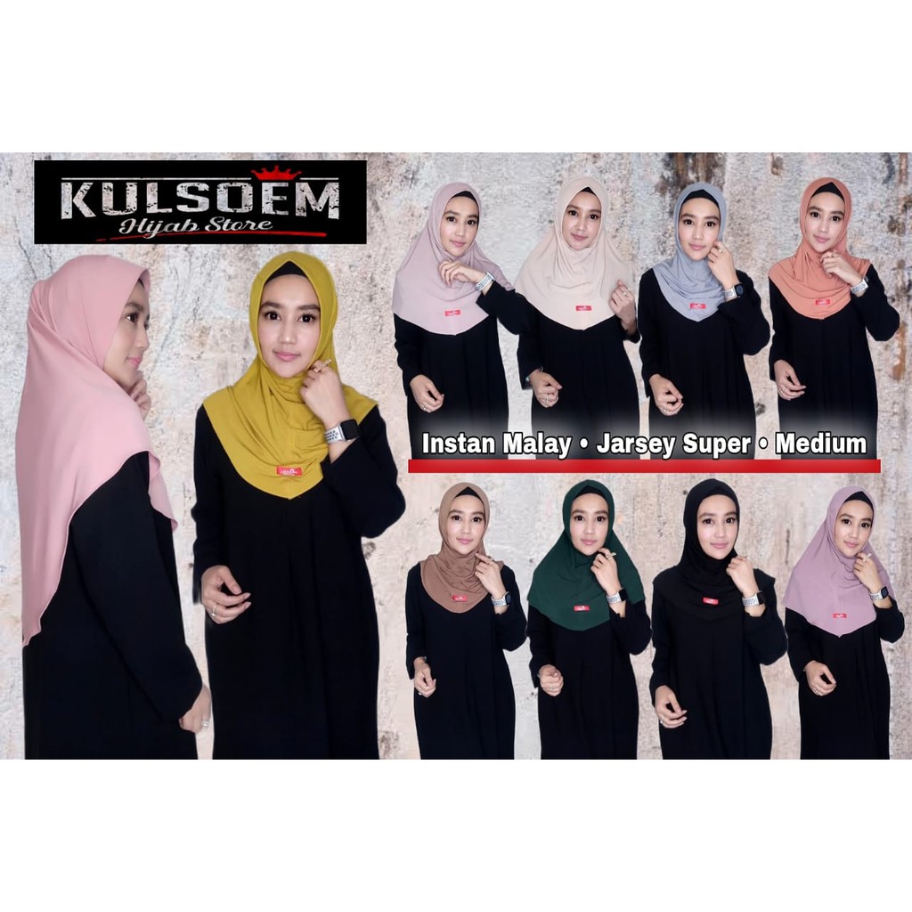 Hijab Instant Malay Jersey Super Medium Size