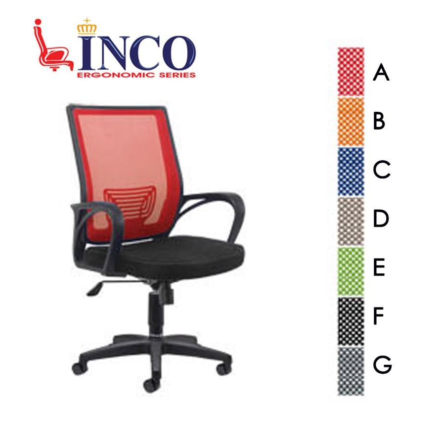 Kursi kantor indachi inco catier 2 black series model jaring