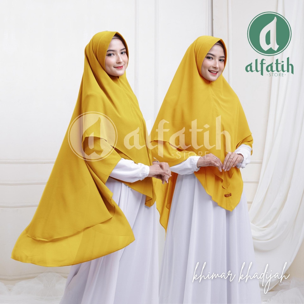 Syari Khimar hijab jilbab kerudung Khadijah ceruty babydoll khimar 2 layer ceruty baby doll hijab khimar syari ped 2 layer