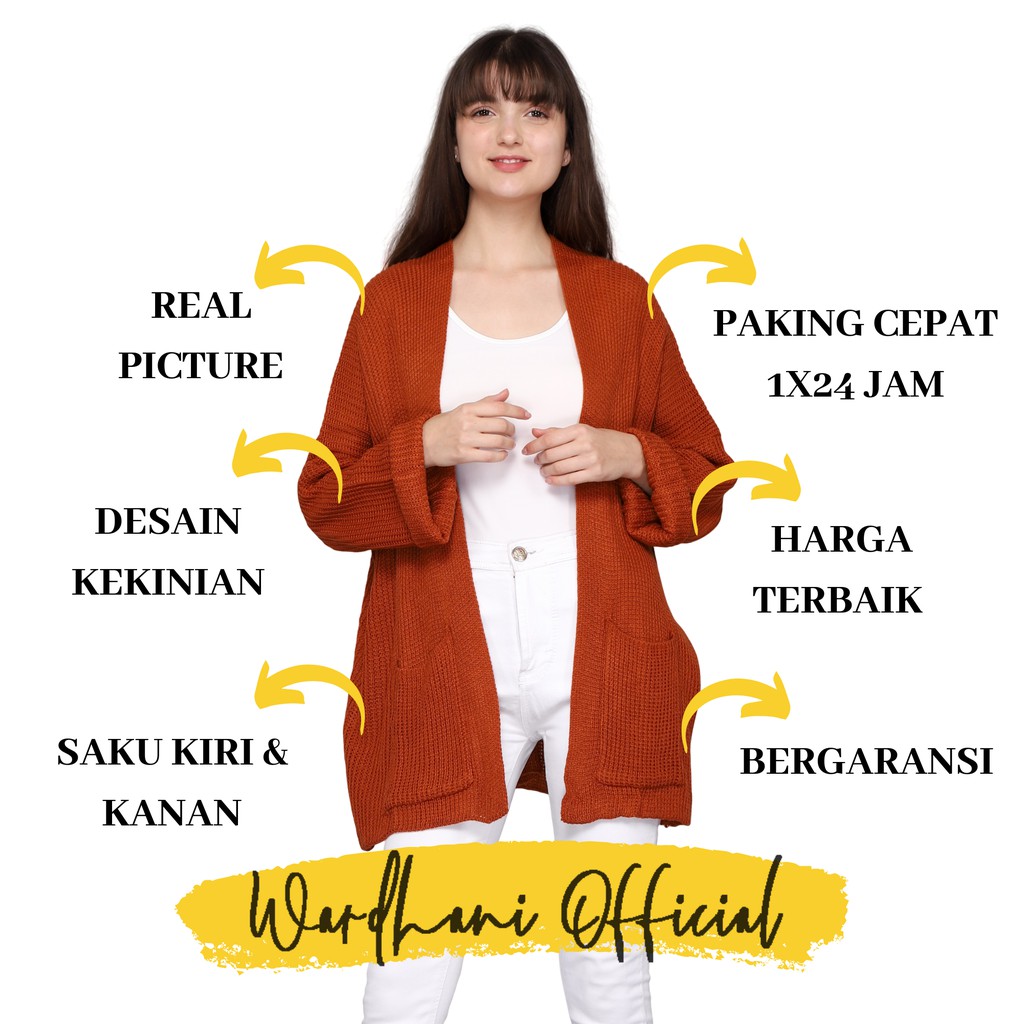  Cardigan  Rajut  Oversize  Kardigan Polos Wanita Xavera Warna  