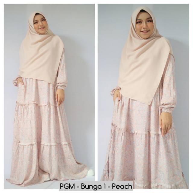 gamis rayon premium syari baju muslimah  PGM bunga 01