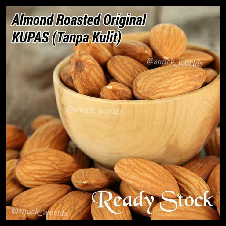 

HOT SALE 250gram Almond KUPAS Original - Roasted ( Panggang ) USA - California harga distributor