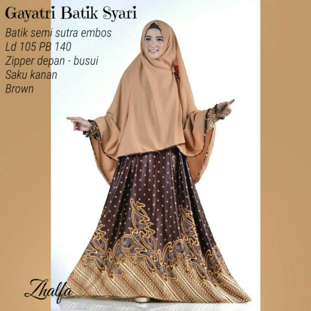 GAYATRI SYARI BY ZHALFA GAMIS BATIK SYARI HIJAB SETELAN MUSLIM