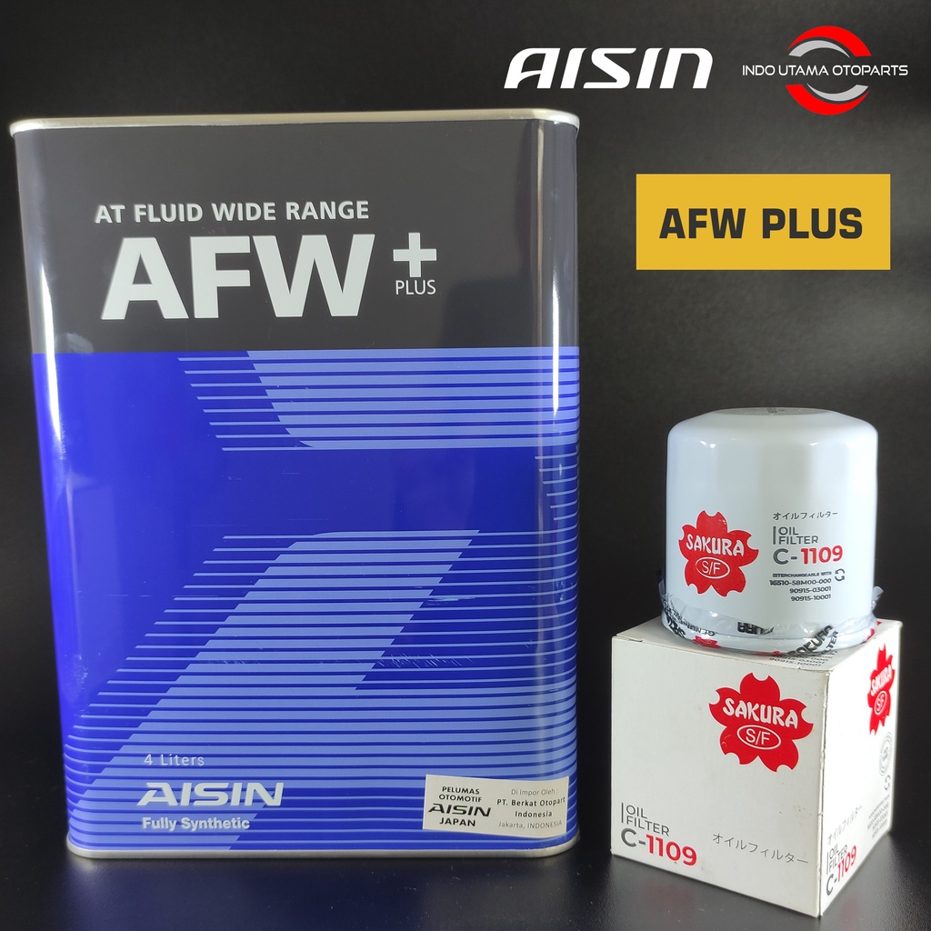 Oli Aisin Matic AFW+ ATF dan Filter Oli Vios Yaris Limo C-1109