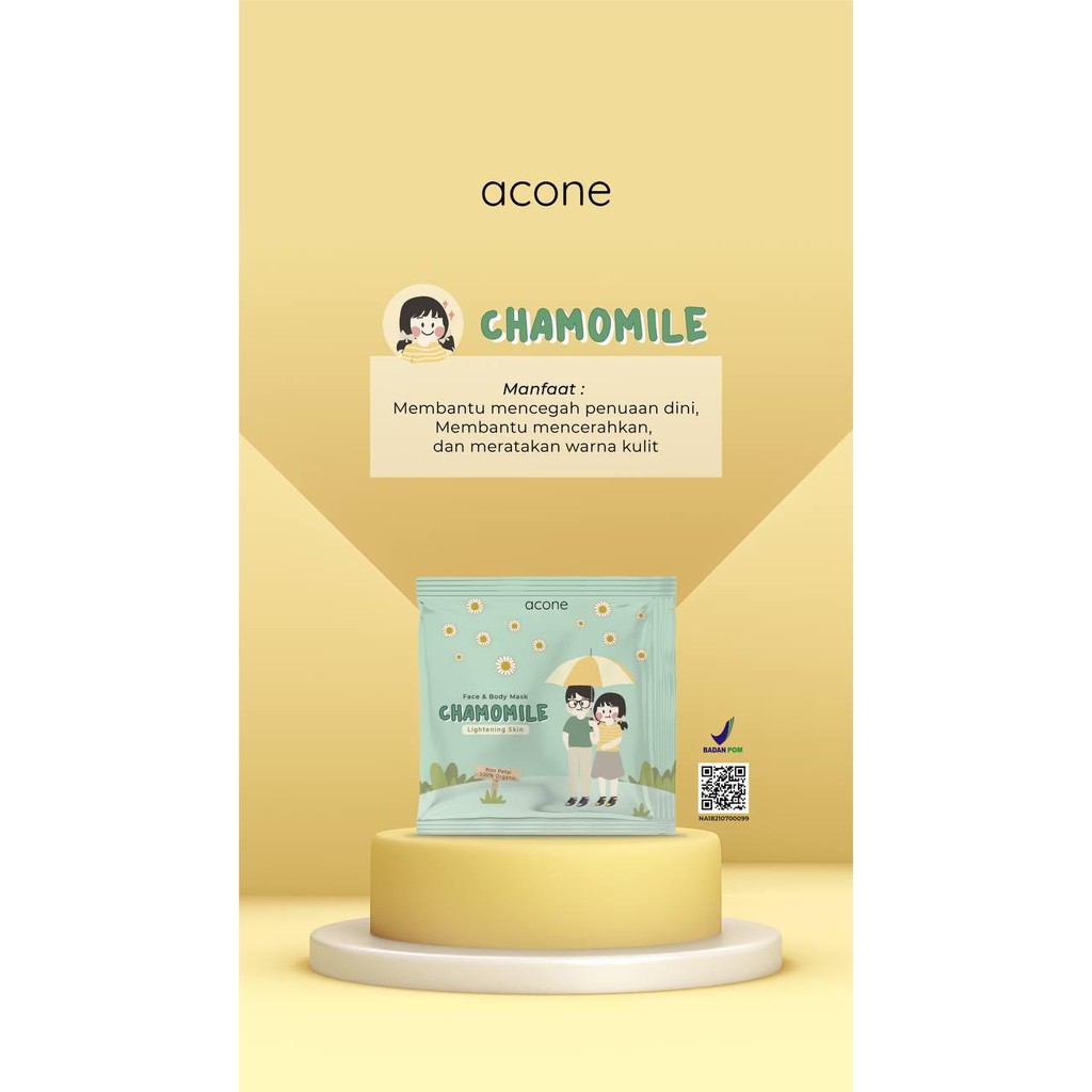 BPOM 10gr MASKER ORGANIK NON PETAL ACONE FACE AND BODY MASK / ORGANIK MASK BY ACONE [ACONE]