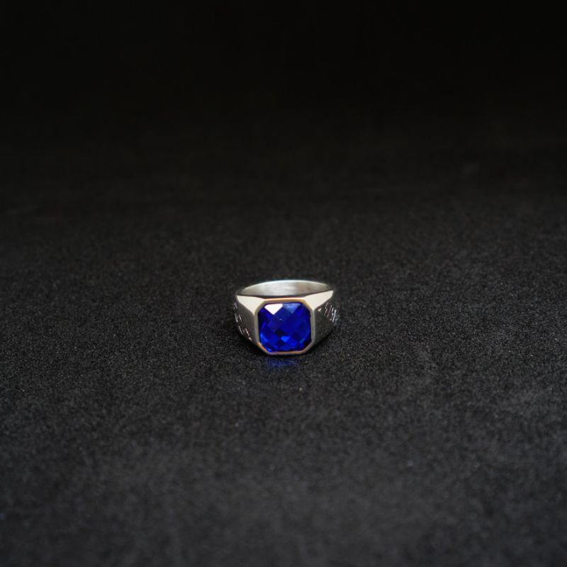 COD!! [Bayar di Tempat] Cincin Pria Super Keren Black Blue Red Green Onyx Asli