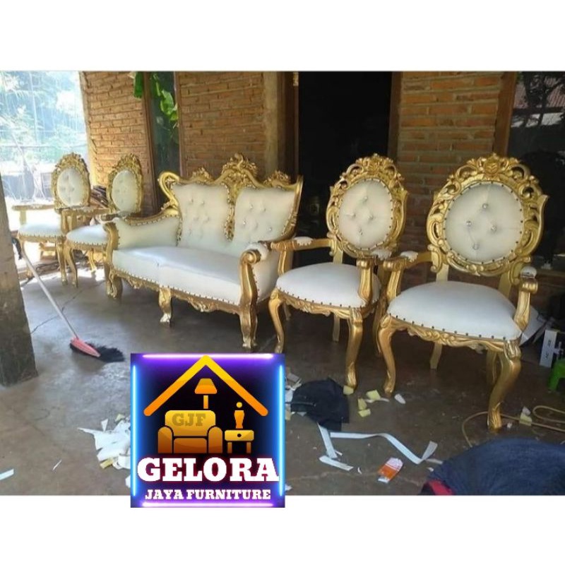 Set kursi pengantin  dekorasi pelaminan model inul