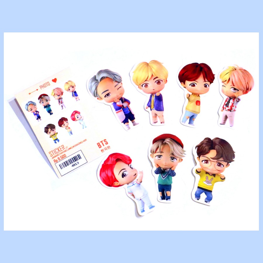 Sticker BTS Set Isi 7 Bangtan Boys Jungkook V Jin Jimin Jhope Rm Suga Versi Pop Up Figure Isi 7 Kpop Shopee Indonesia