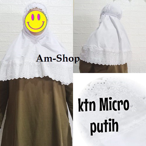 AM-SHOP JILBAB DEWASA BERGO BORDIR PUTIH 1001
