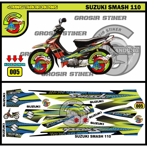 STRIPING STIKER MOTOR SUZUKI SMASH 110 VARIASI