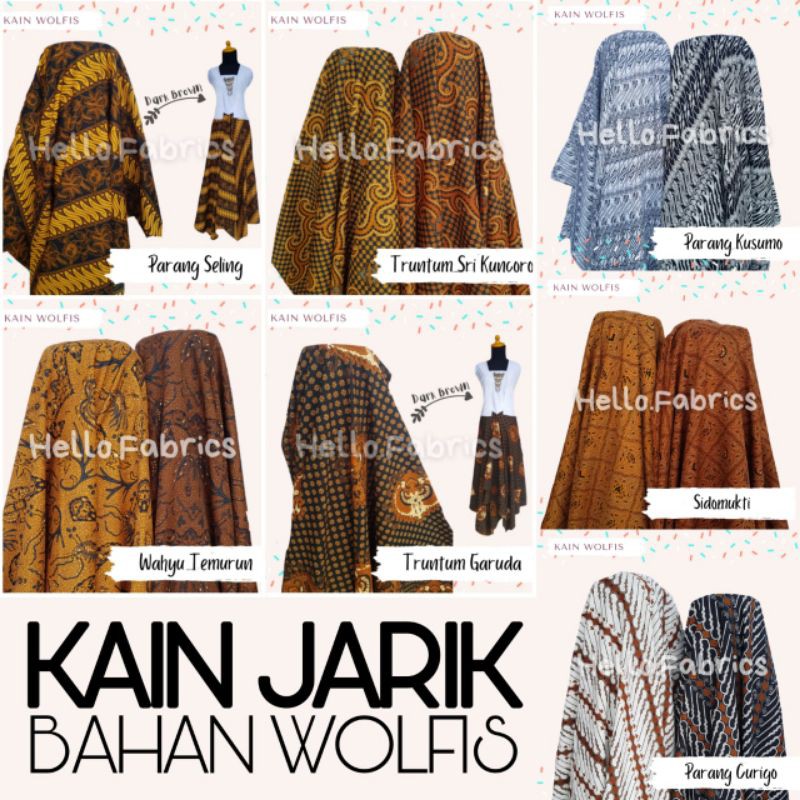 Kain Batik Meteran Motif Kain Jarik Tradisional Parang Rejeng Sidomukti Truntum