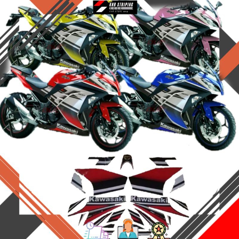 Striping Kawasaki Ninja 250FI Anniversary merah