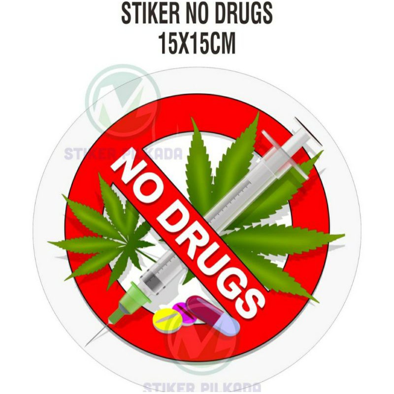 

STIKER VINYL NO DRUGS 15x15CM