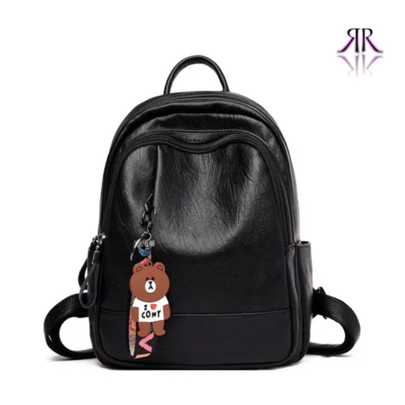 Tas Ransel kulit Asli Backpack Kulit Tas wanita kulit hitam