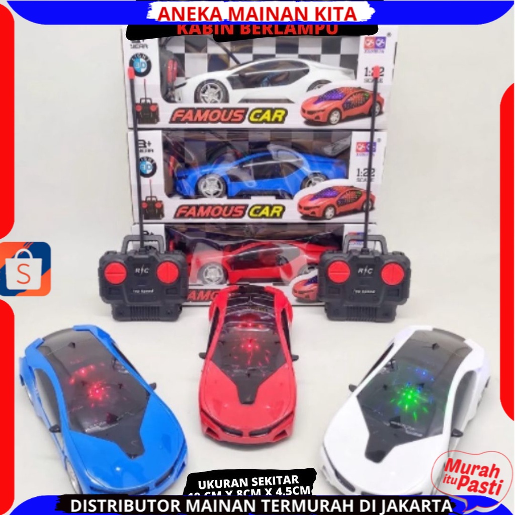 (BISA COD)Mobil Remote Control  Supercar  Remote kontrol Mobil Balap Berlampu 3D