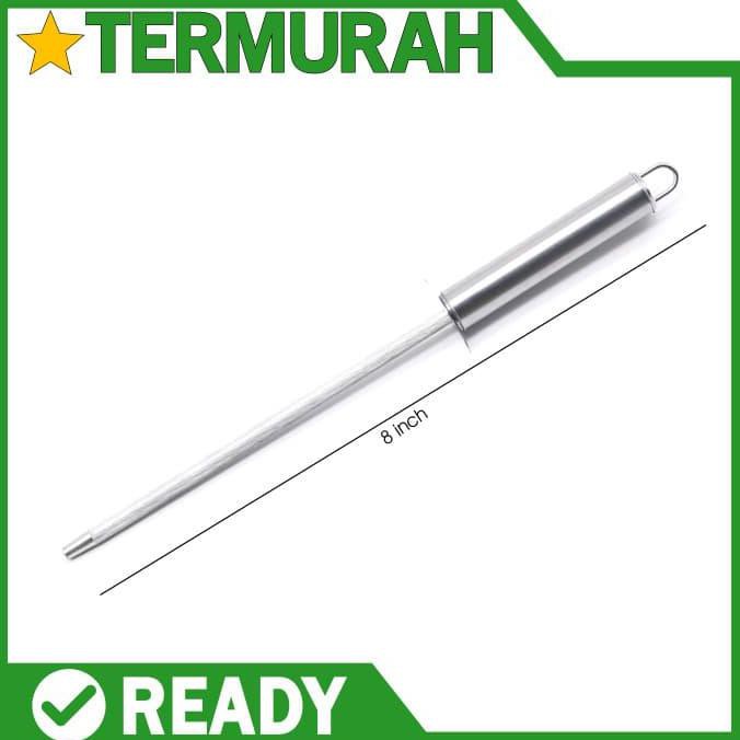 Pengasah Pisau 8" Sharpening Steel Gagang Stainless 8inch 8 inch " {MURAH Kode 360