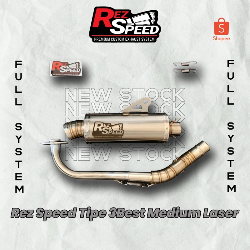 Knalpot Rez Speed Polos Laser Fullsystem AEROX NMAX VARIO LEXI PCX ADV MIO SOUL BEAT NEW GENIO FINO ALL MATIC-3B Medium