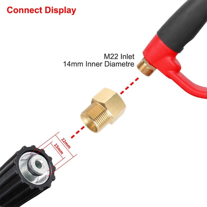 M22-15mm Male Thread to M22-14 mm Female High Pressure Washer