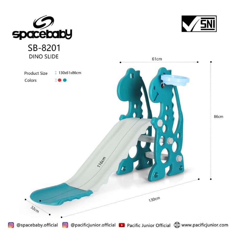 PEROSOTAN DINO SLIDE KISUBO VRT-001 HIJAU MINT/ sb8201/vrt265 lipat