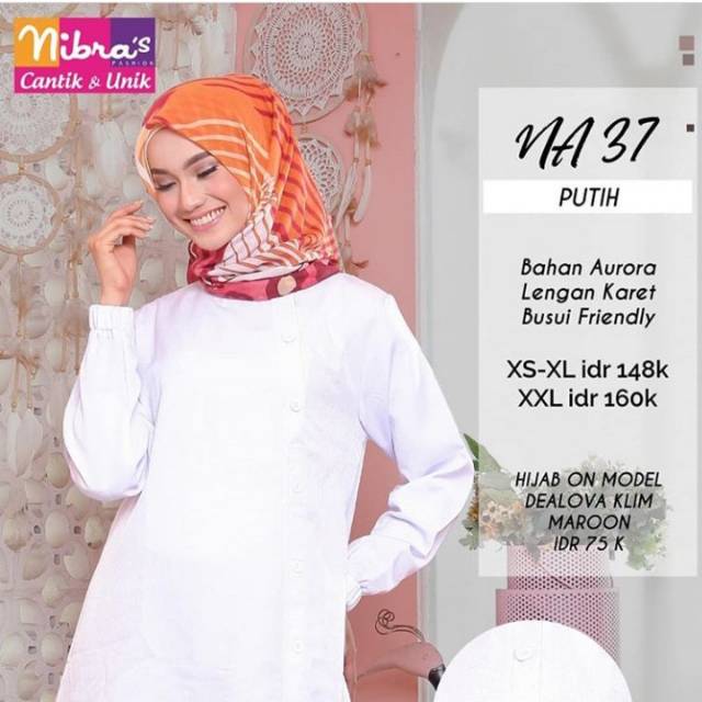 ATASAN NIBRAS NA 37 037 ATASAN PUTIH POLOS NIBRAS