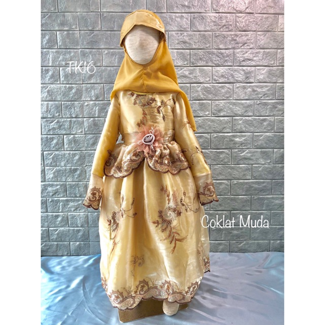 Baju Anak Perempuan Dress Gamis Anak Bordir TK 16, 1636, 1635, 1634,  1633