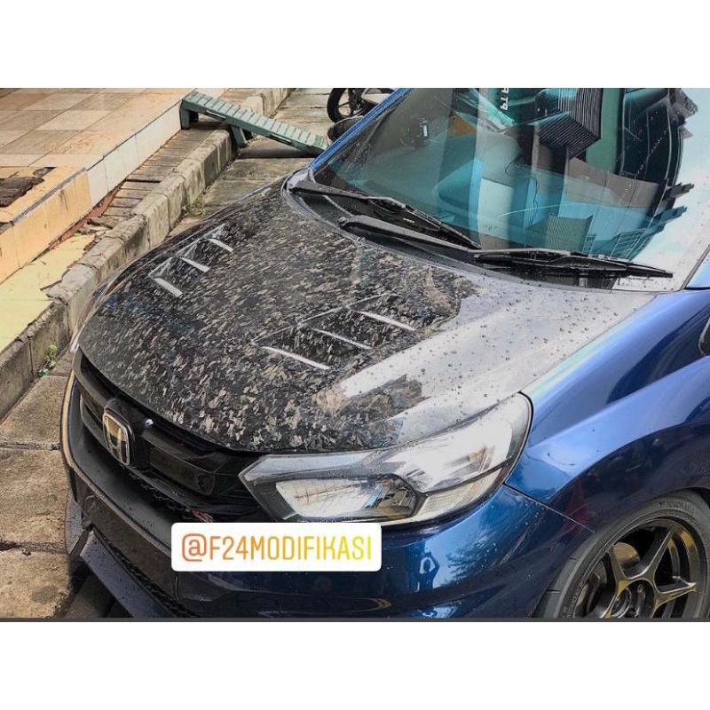 kap mesin brio 2020 carbon forged
