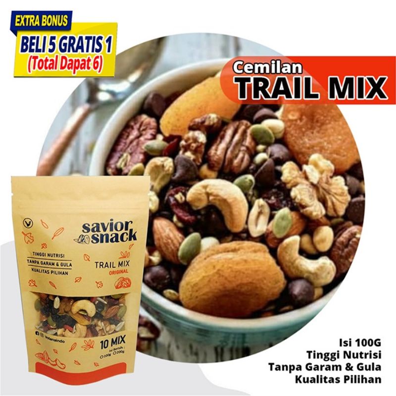 

Savior Snack | Trail Mix | Cemilan Diet Sehat | Mix Kacang-Kacangan, Biji-Bijian dan Buah Kering