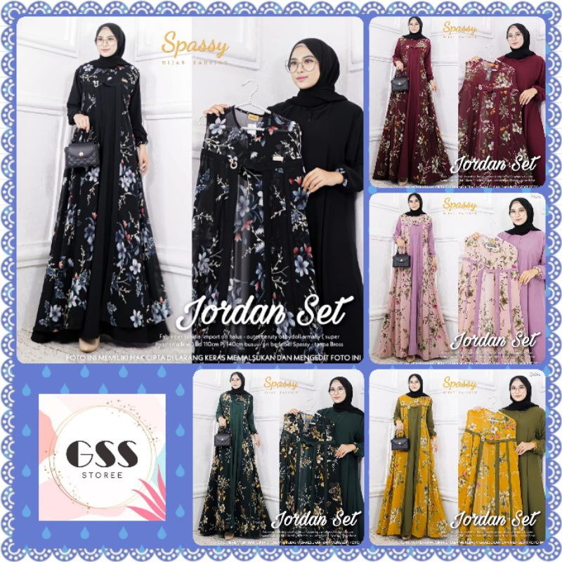 JORDAN SET 1 2 3 4 5 7 Original By SPASSY HIJAB LD 110 PB 140 Busui Shakila Import Mix Ceruty Babydo