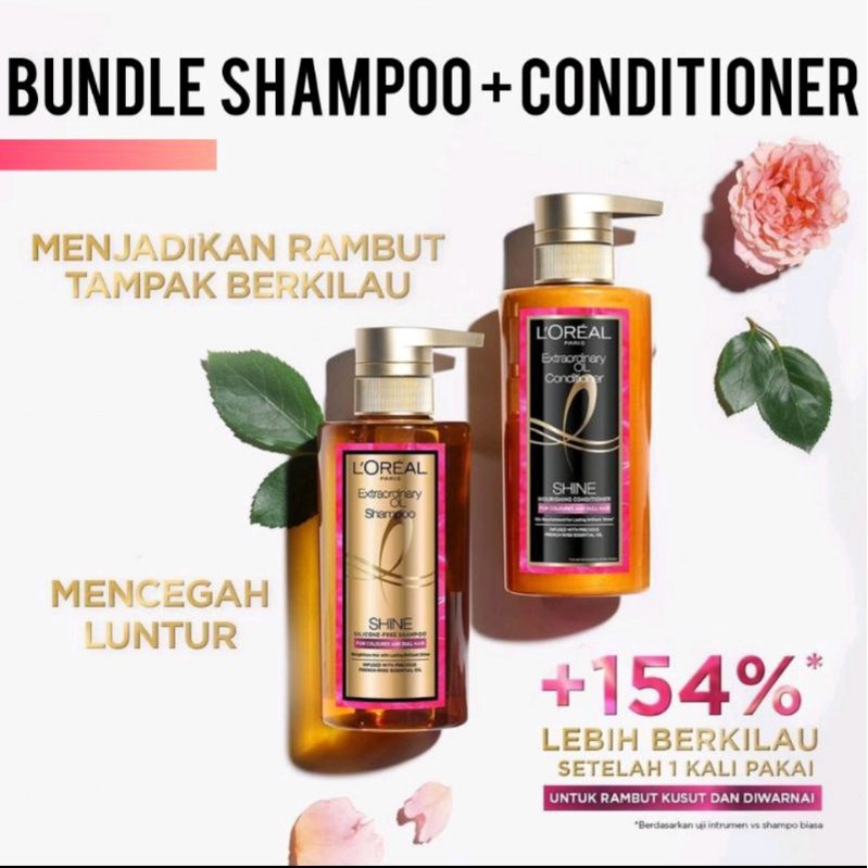 Loreal Paris Extraordinary Oil Sublime Shine / Sleek Premium Shampoo + Conditioner 440ml