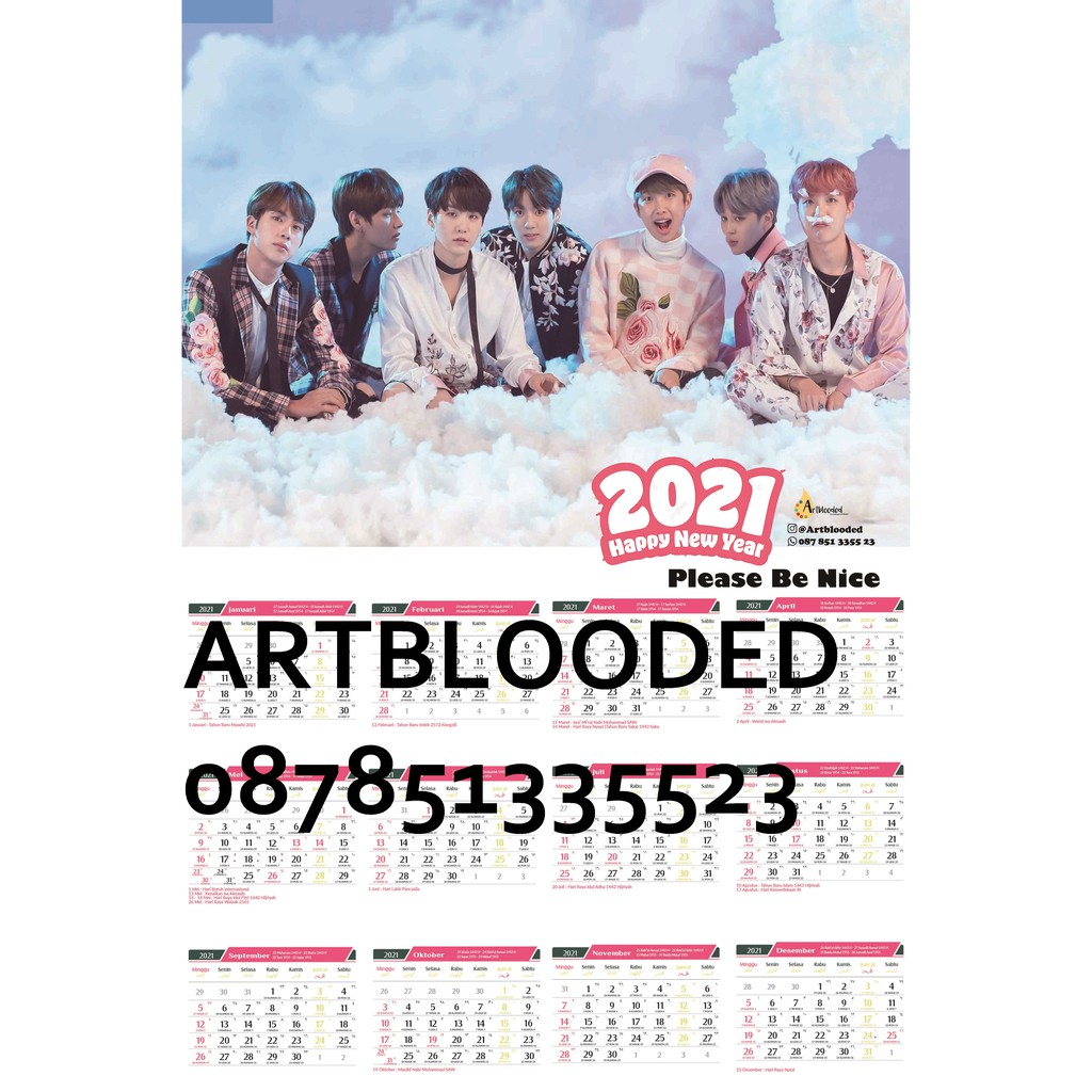 

Kalender 2021 CUSTOM SESUKAMU | Kalender Tahunan besar TANPA MINIMAL ORDER