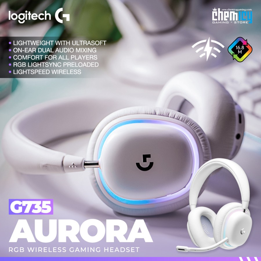 Logitech G735 Aurora Lightspeed Wireless Bluetooth Gaming Headset