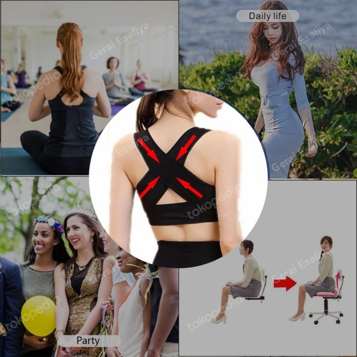 Genkent Korset Tali Body Harness Korektor Postur Punggung Dada - L