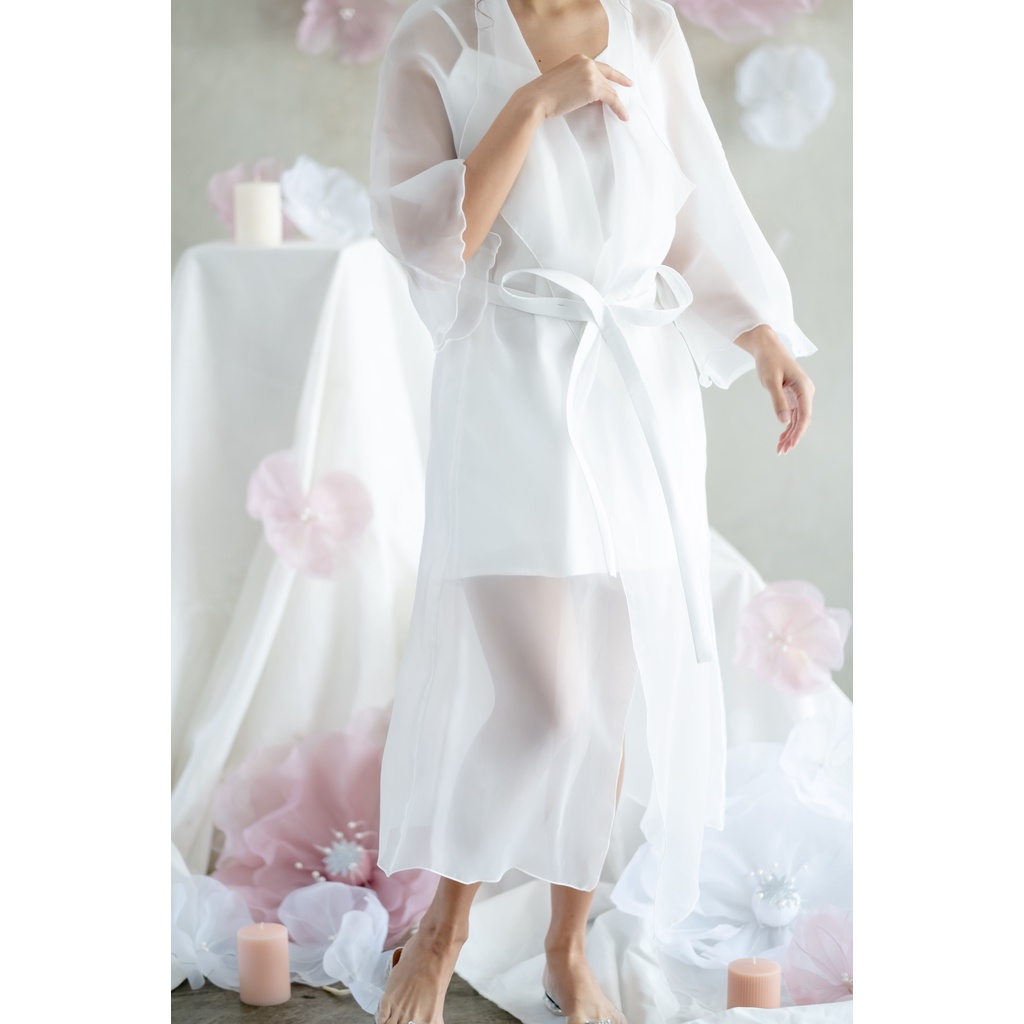 Alma Robe- FAE Collection- Kimono Organza Pengantin Bride Robe Wedding Robe Pita