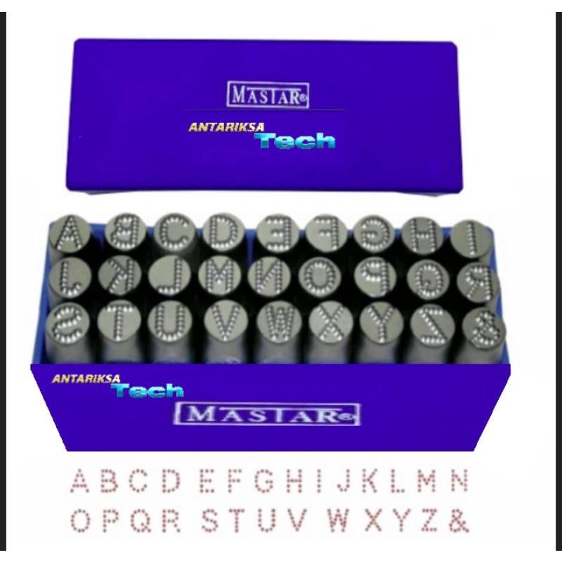 

Huruf ketok set MASTAR Bintik 12 mm 27 pcs A-Z Stamp Punch Germany