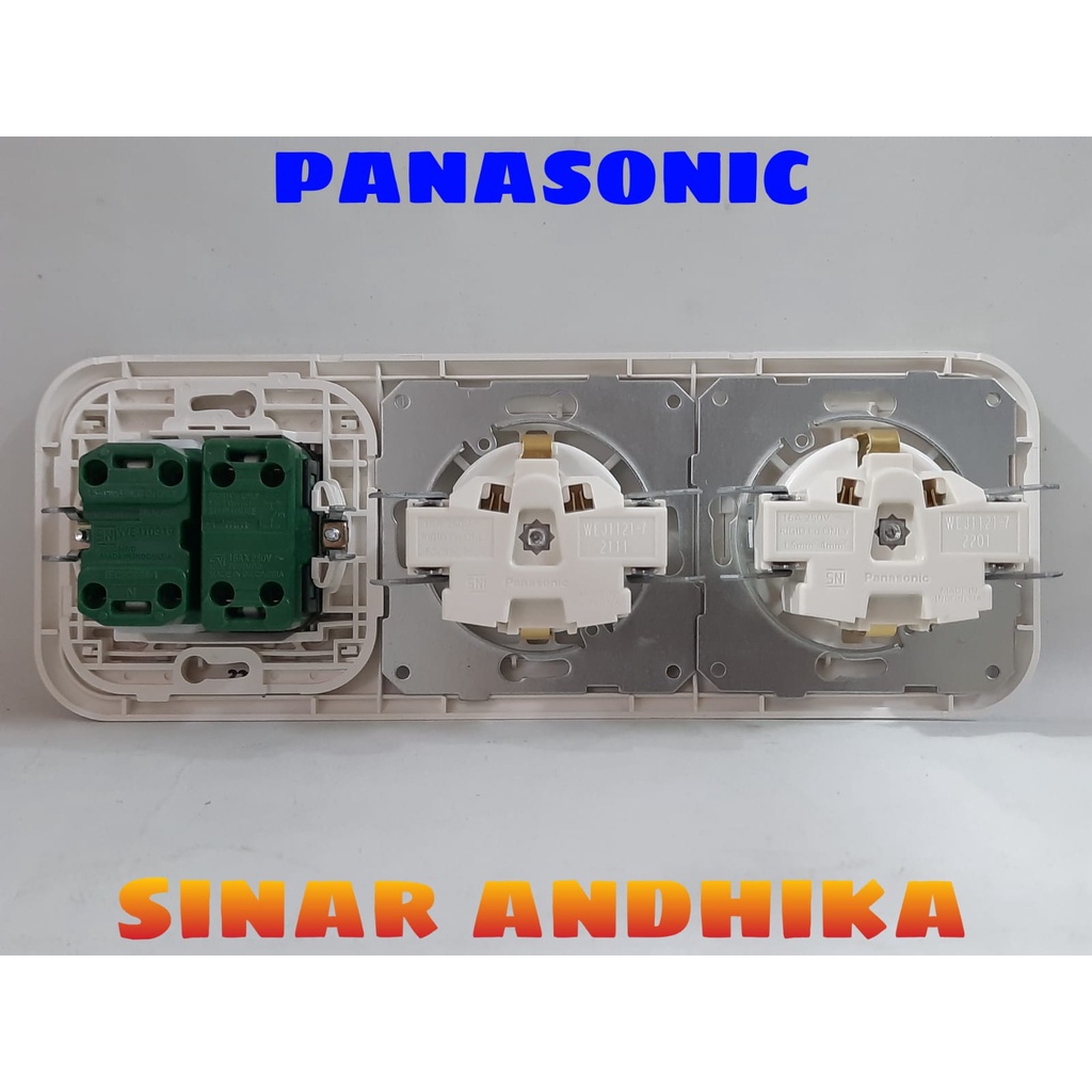 STOP KONTAK DOUBLE (CP) + SAKLAR + UNIVERSAL PANASONIC WEJ 7823 213119