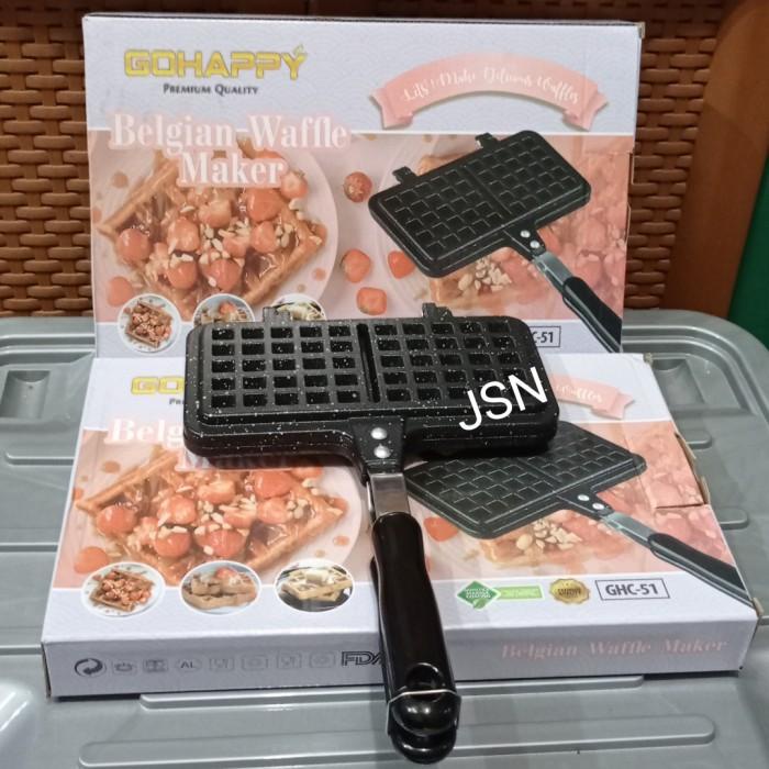 Waffle | Belgian Waffle Maker Merk Gohappy/ Cetakan Kue Waffle Segi